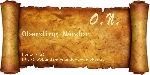 Oberding Nándor névjegykártya