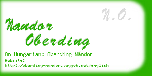 nandor oberding business card